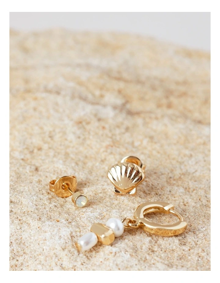 3PK Earring in Gold image 2