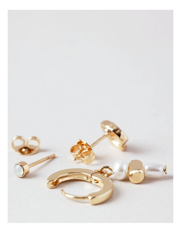 3PK Earring in Gold image 3