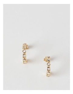 Diamante Hoop Earring in Gold