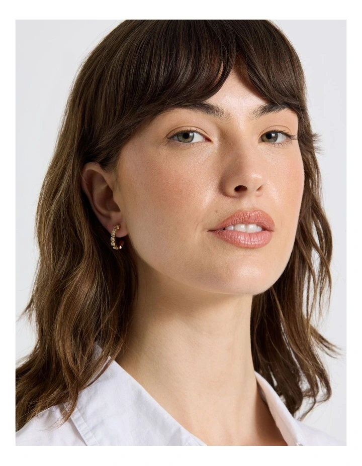 Diamante Hoop Earring in Gold image 2