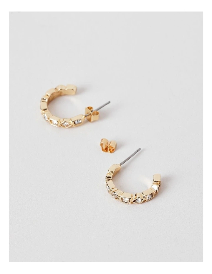 Diamante Hoop Earring in Gold image 3