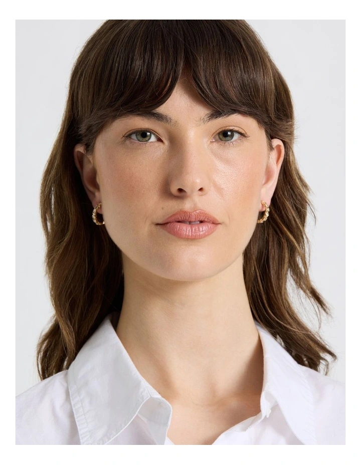 Diamante Hoop Earring in Gold image 4