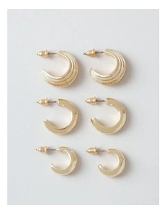 3PK Hoops in Gold