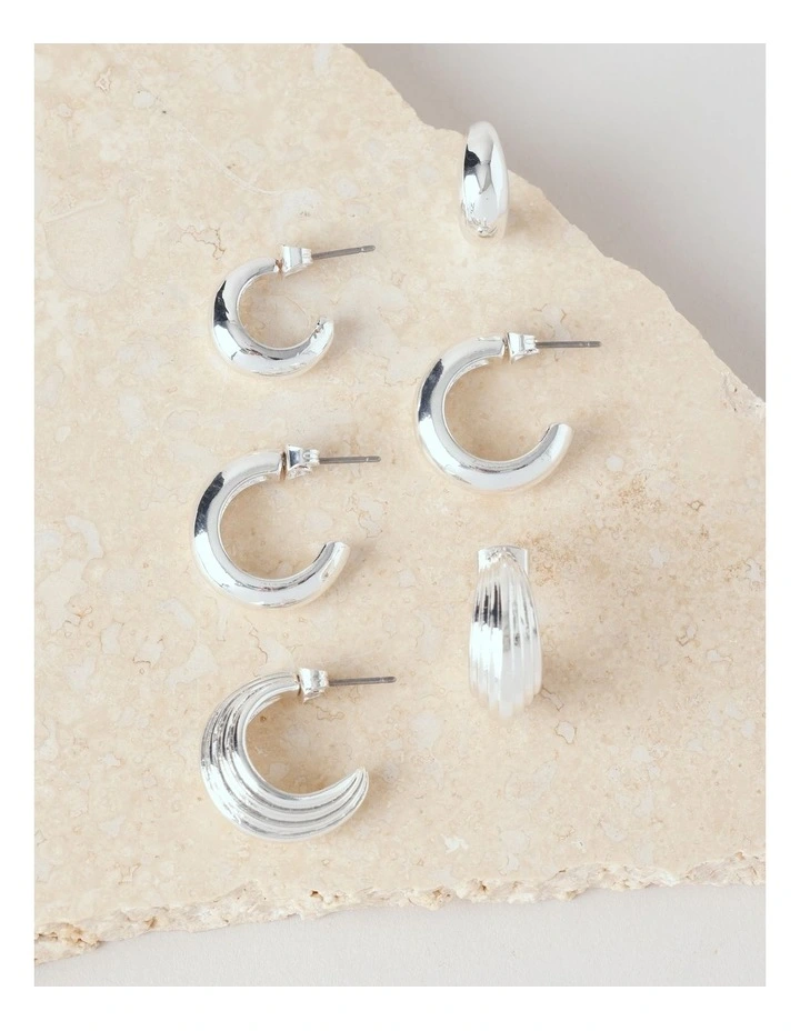 3pk Hoops in Silver image 1