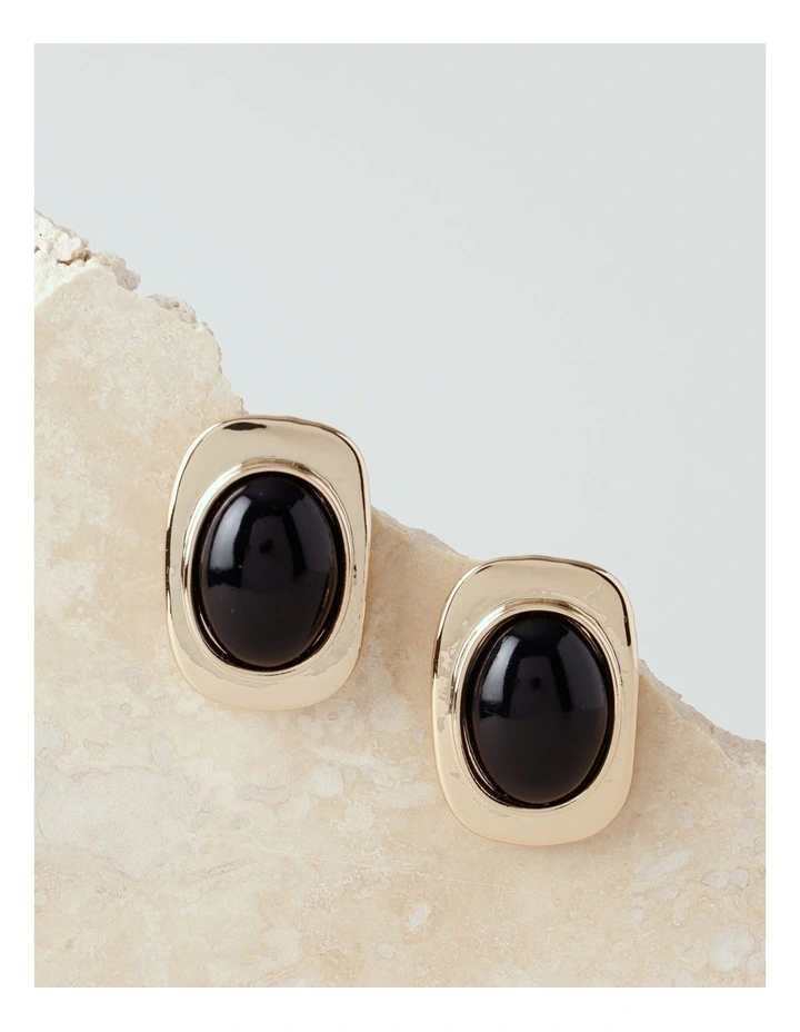 Stone Earrings in Jet image 1
