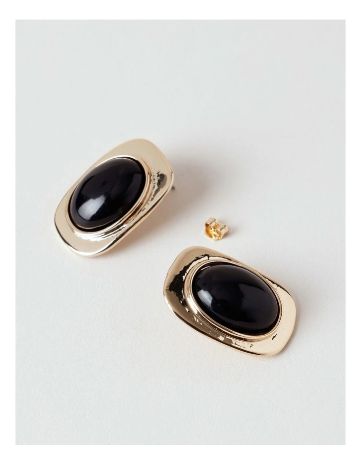 Stone Earrings in Jet image 3