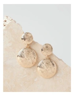 Textured Disc Earring in Gold