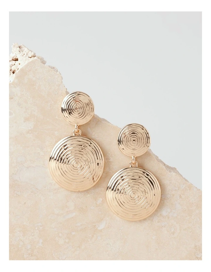 Textured Disc Earring in Gold image 1