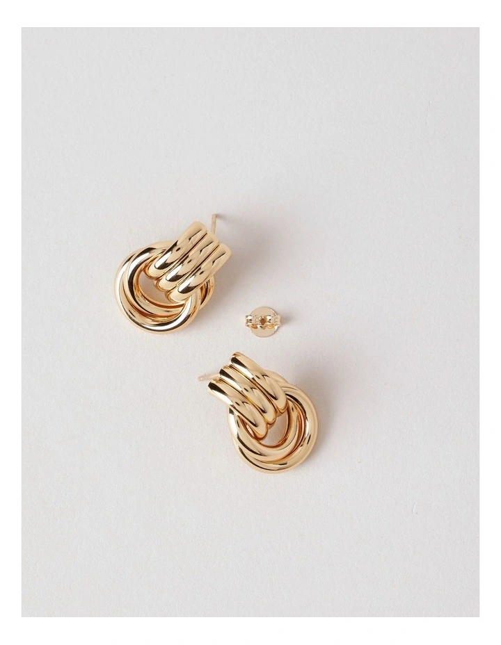 Small Door Knocker Earring in Gold image 2