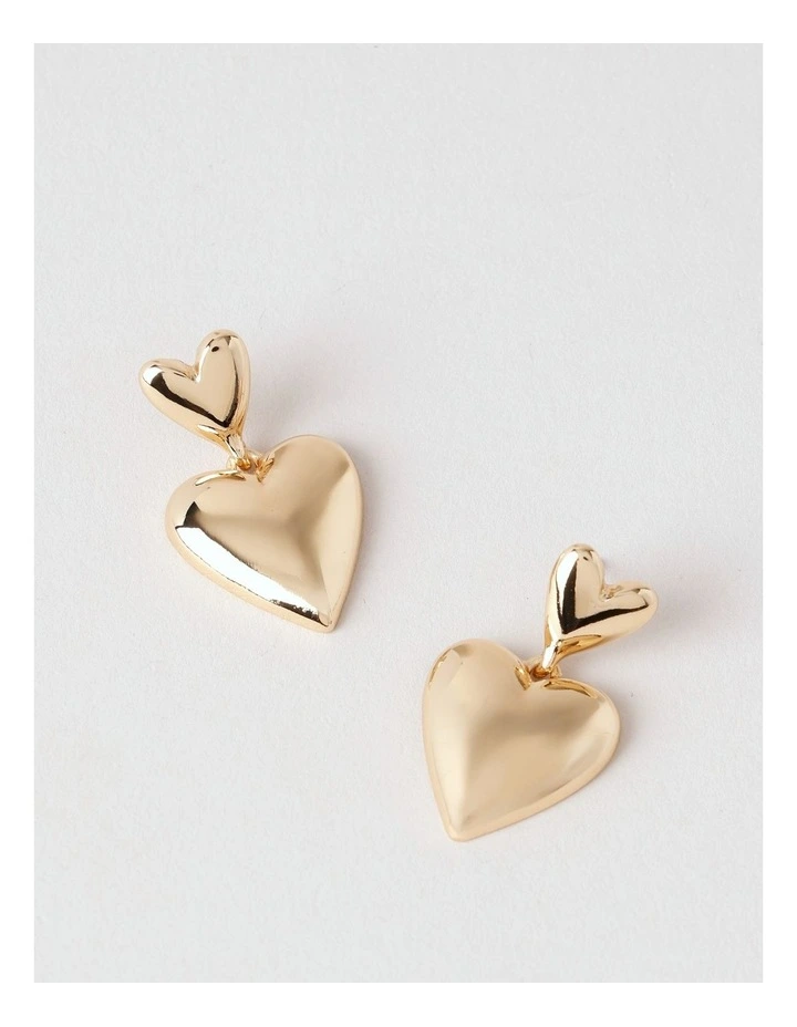 Heart Earrings in Gold image 1