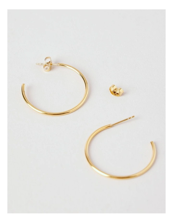 Fine 30MM Hoop in Gold image 3