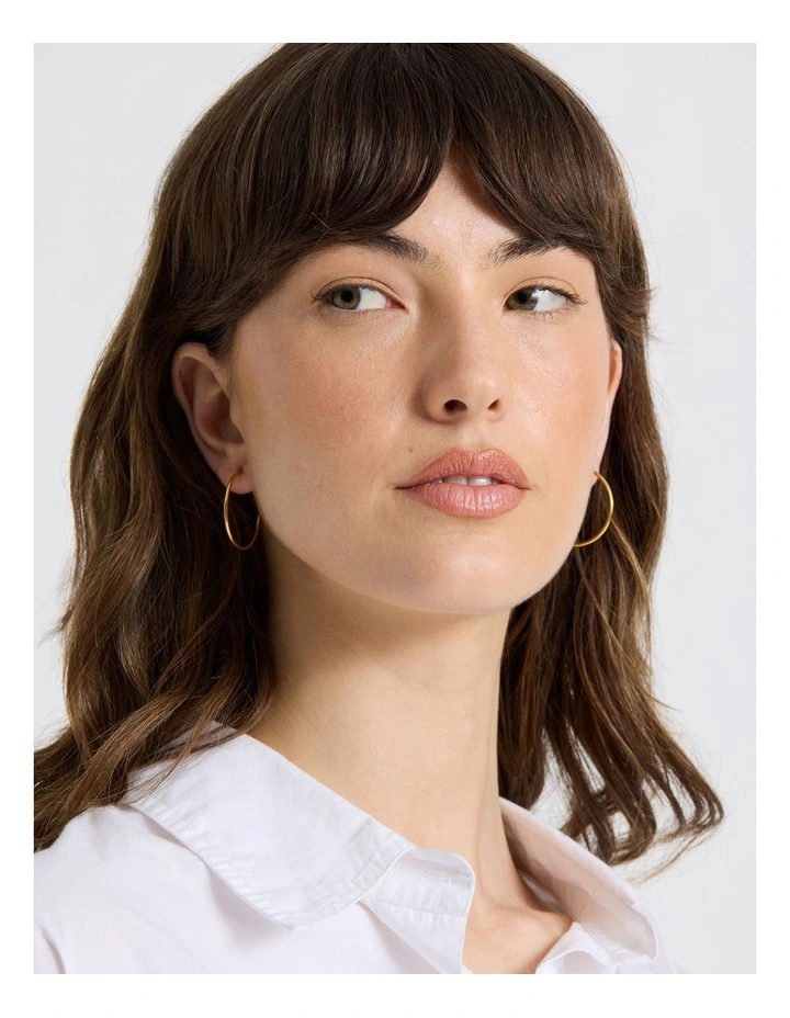 Fine 30MM Hoop in Gold image 4