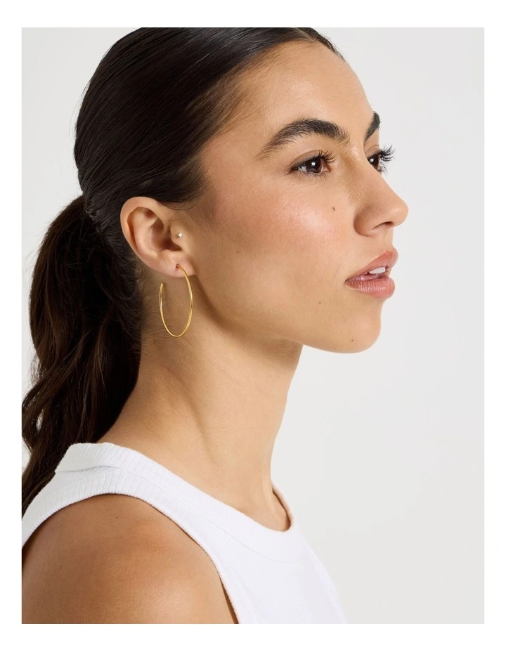 Fine 40MM Hoop in Gold image 2