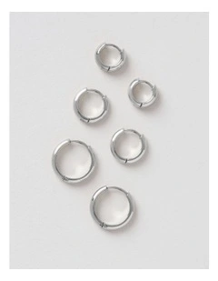 Three Pack of Huggies in Silver