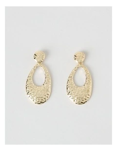 Textured Drop Earring in Gold