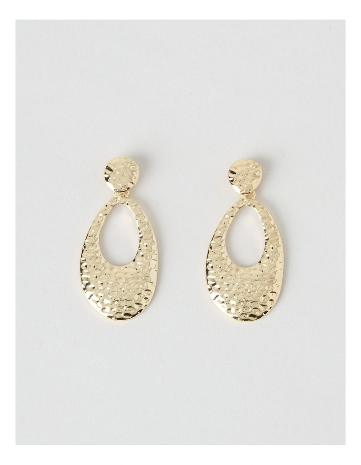 Textured Drop Earring in Gold image 1