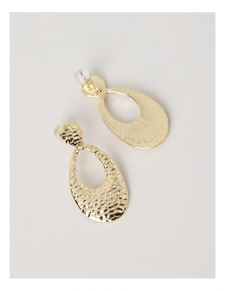 Textured Drop Earring in Gold image 4