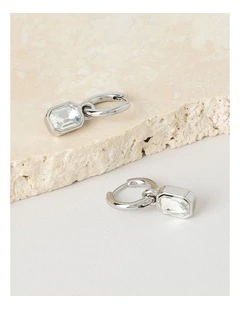 Diamante Drop Sleeper in Silver