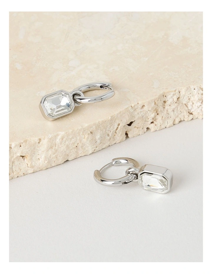Diamante Drop Sleeper in Silver image 1