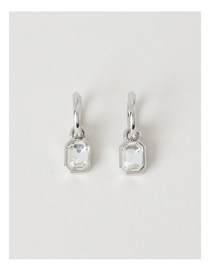 Diamante Drop Sleeper in Silver image 2