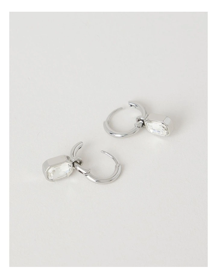 Diamante Drop Sleeper in Silver image 3
