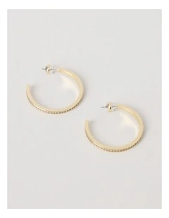 Diamante Open Hoop in Gold