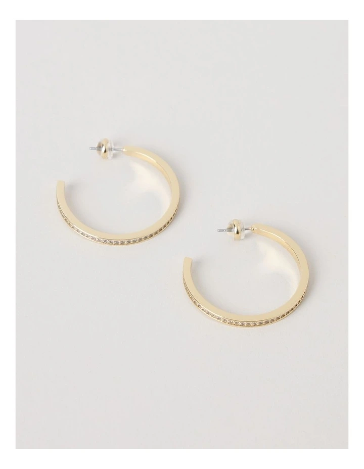 Diamante Open Hoop in Gold image 1