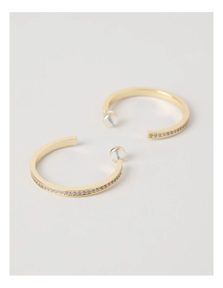 Diamante Open Hoop in Gold image 3
