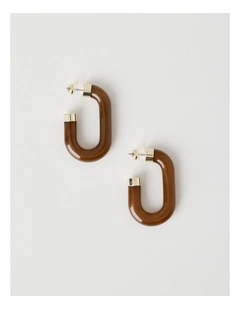 Tigereye Resin Hoop Earrings