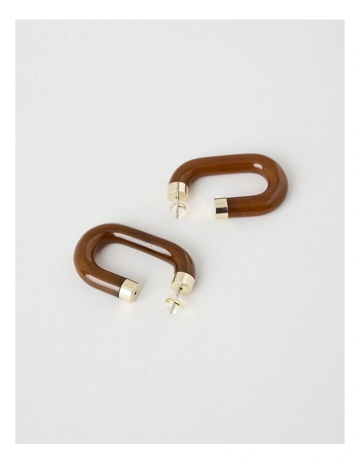 Tigereye Resin Hoop Earrings image 3