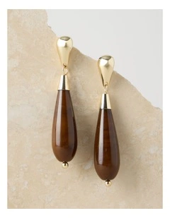 Tiger Eye Resin Drop Earrings