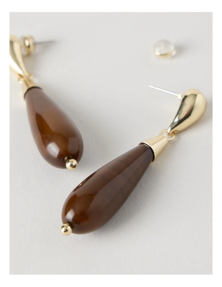 Tiger Eye Resin Drop Earrings image 3