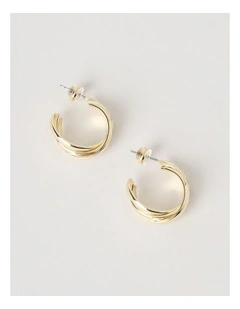 Texture Hoop Earring in Gold