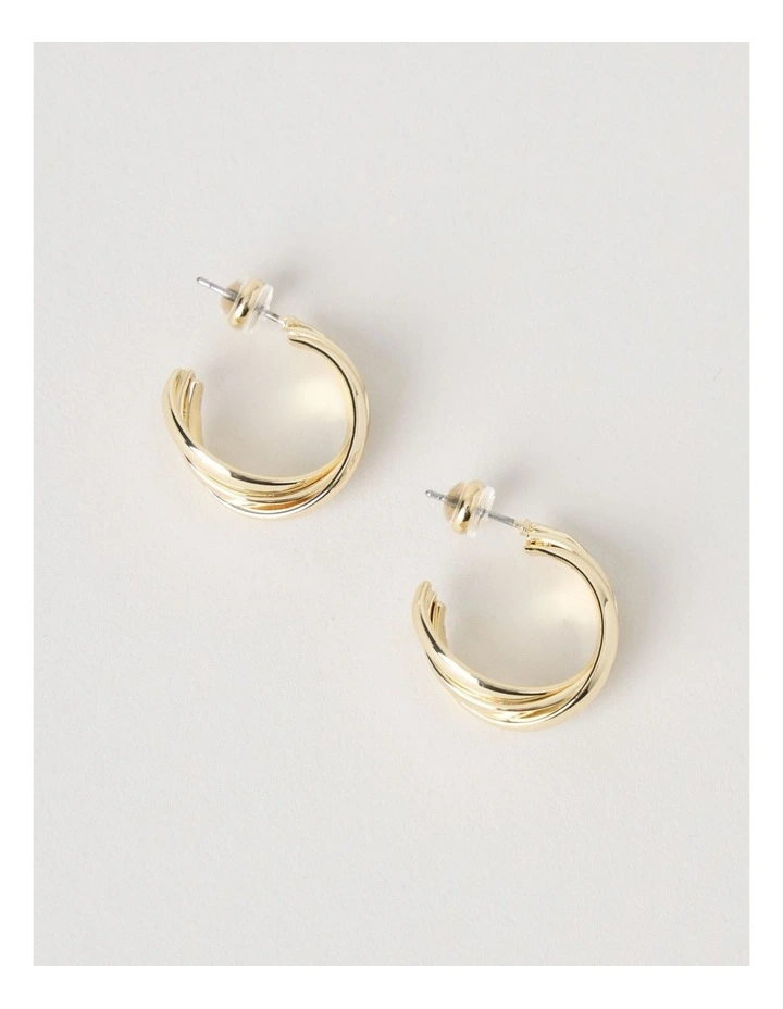 Texture Hoop Earring in Gold image 1