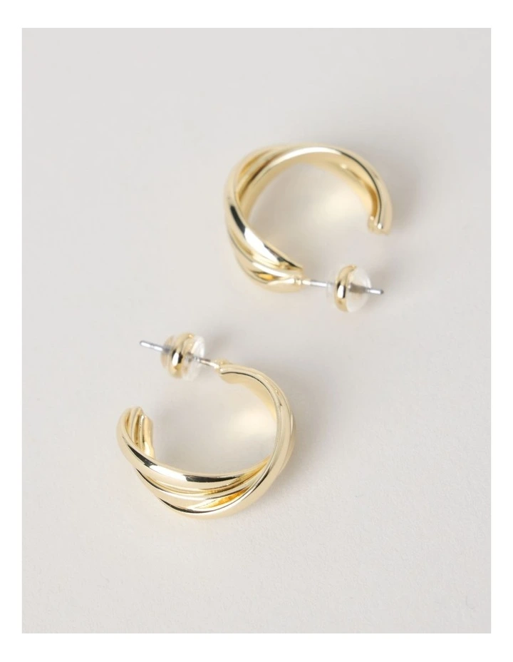 Texture Hoop Earring in Gold image 3