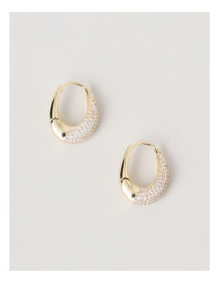 Twisted Diamante Hoops in Gold image 1