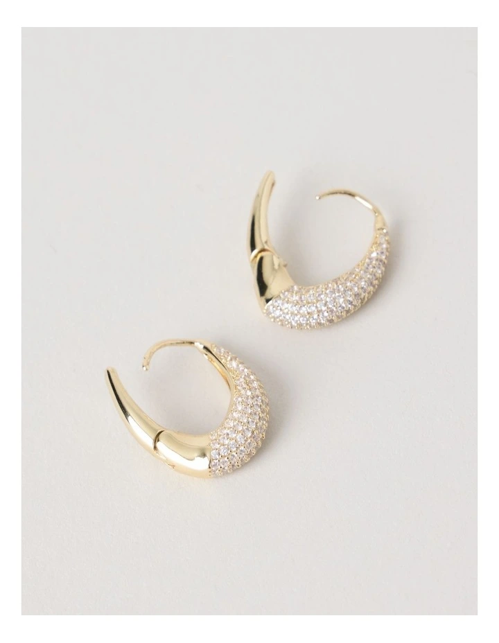 Twisted Diamante Hoops in Gold image 3