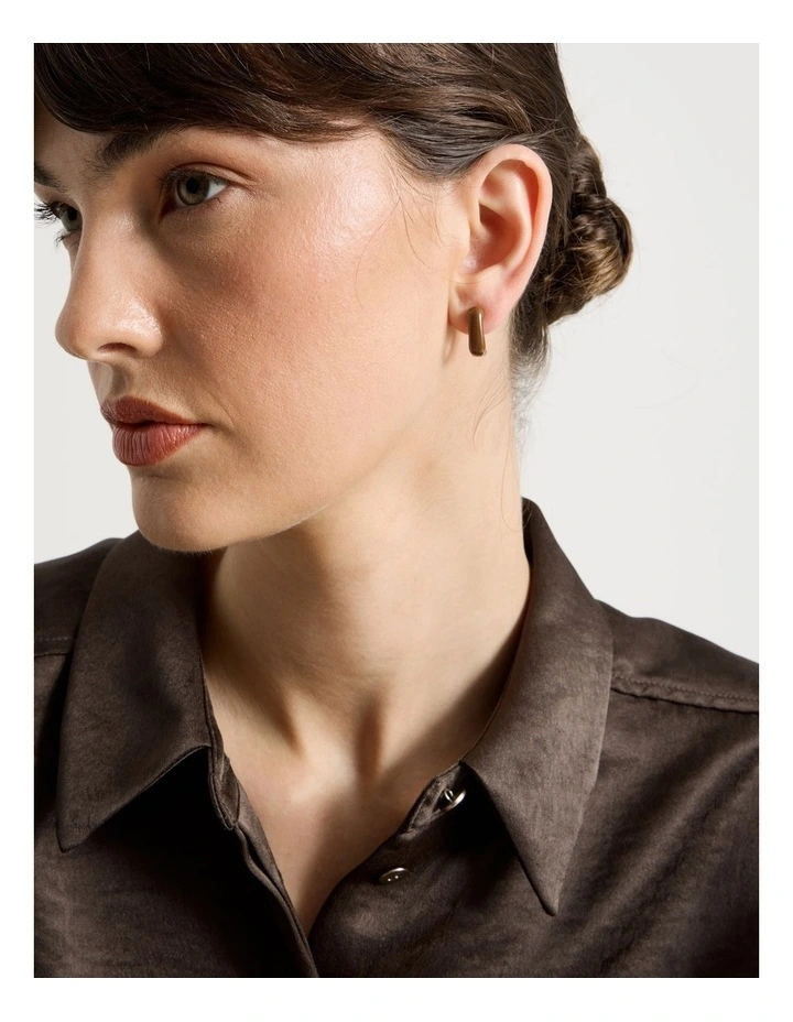 Gold and Enamel Earrings in Multi 3 Pack image 4