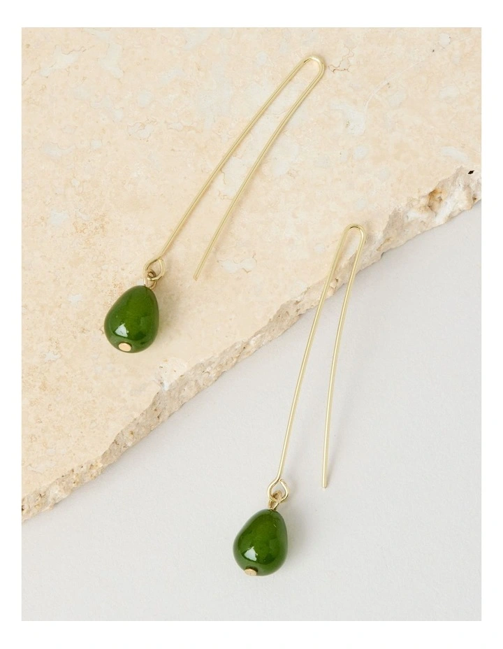 Resin Drop Earrings in Forest image 3