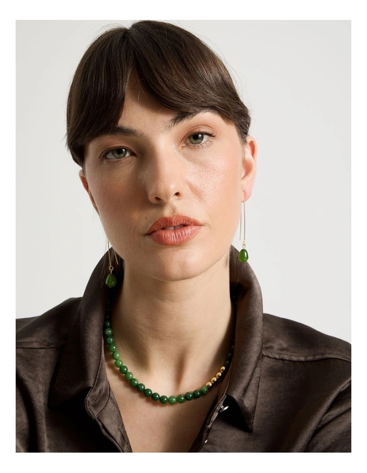 Resin Drop Earrings in Forest image 4