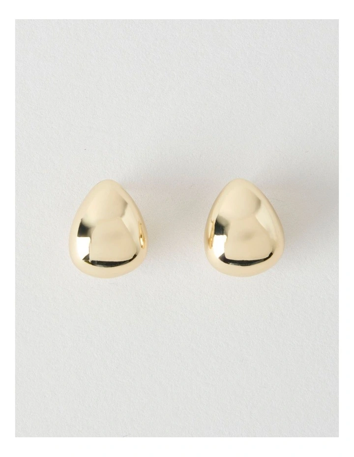 Teardrop Stud Earrings in Gold image 1