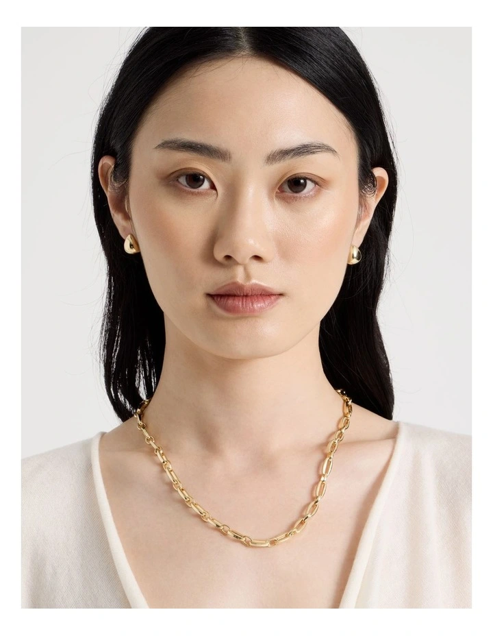 Teardrop Stud Earrings in Gold image 2