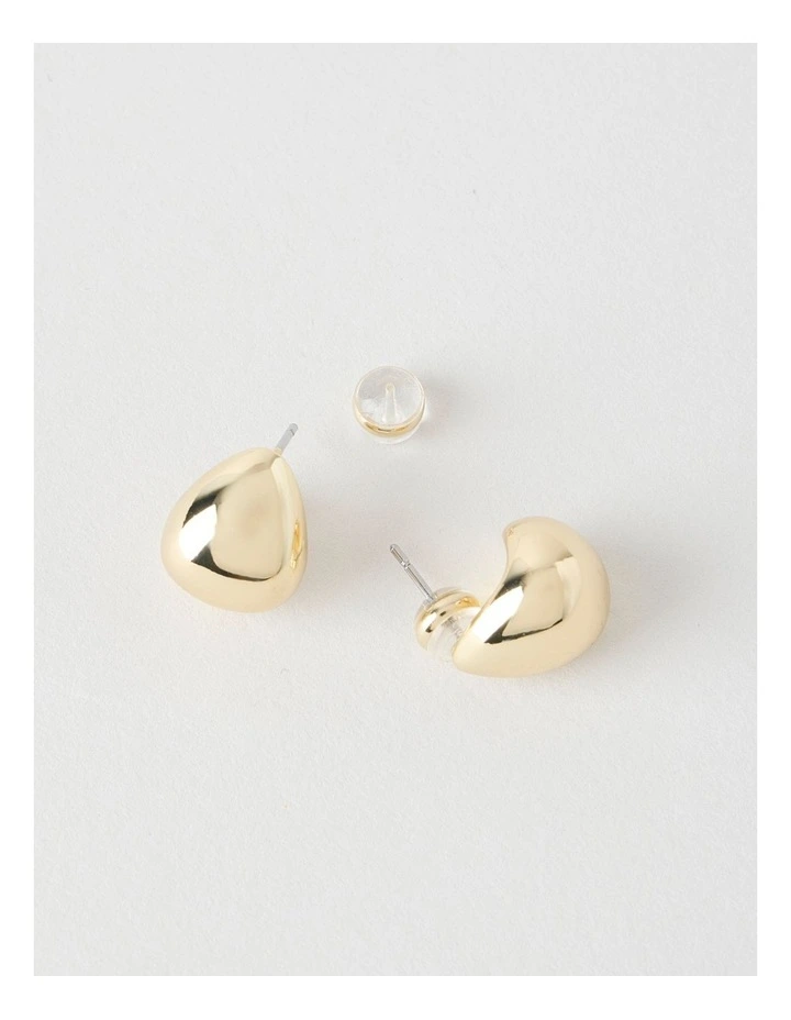 Teardrop Stud Earrings in Gold image 3