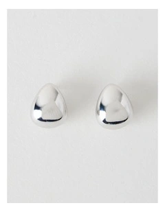 Teardrop Stud Earrings in Silver