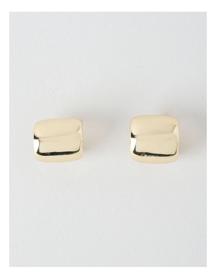 Curved Stud Earrings in Gold image 1