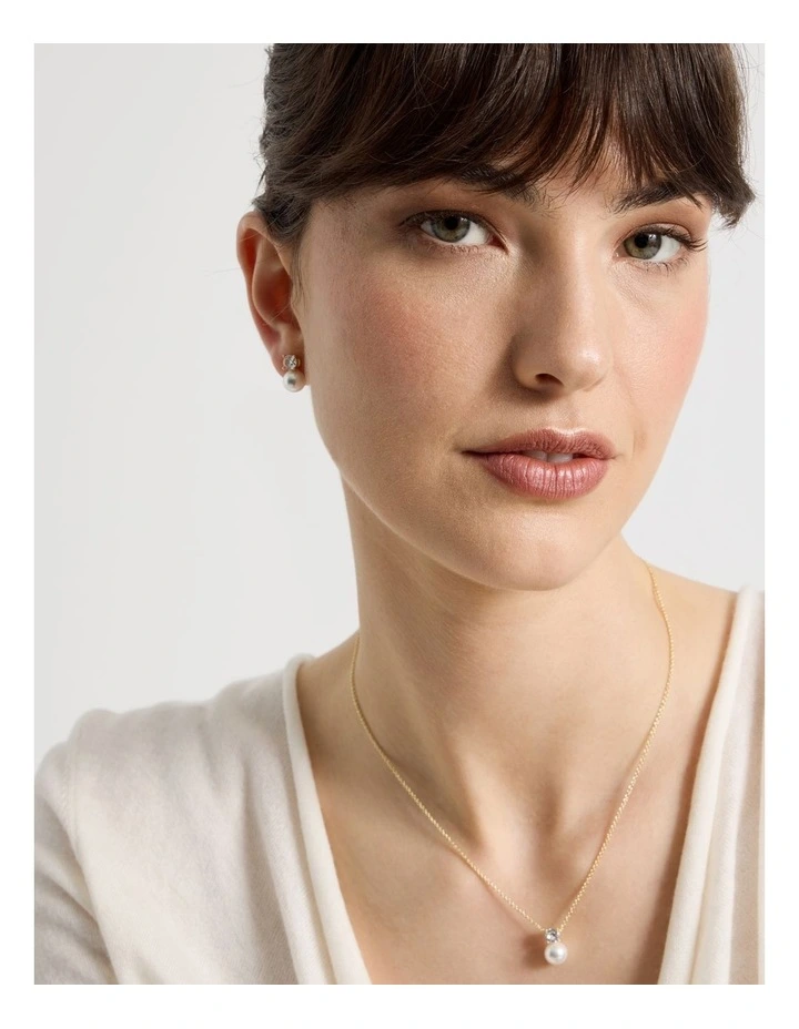 Pearl and Diamante Stud Earrings image 4