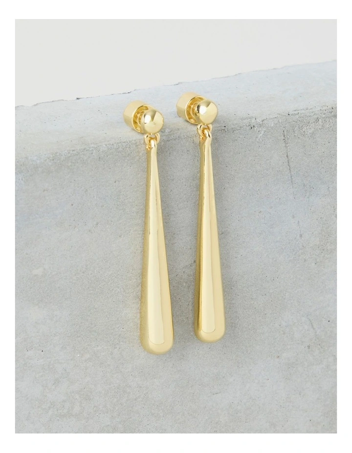 Metal Tear Drop Earring in Gold image 1
