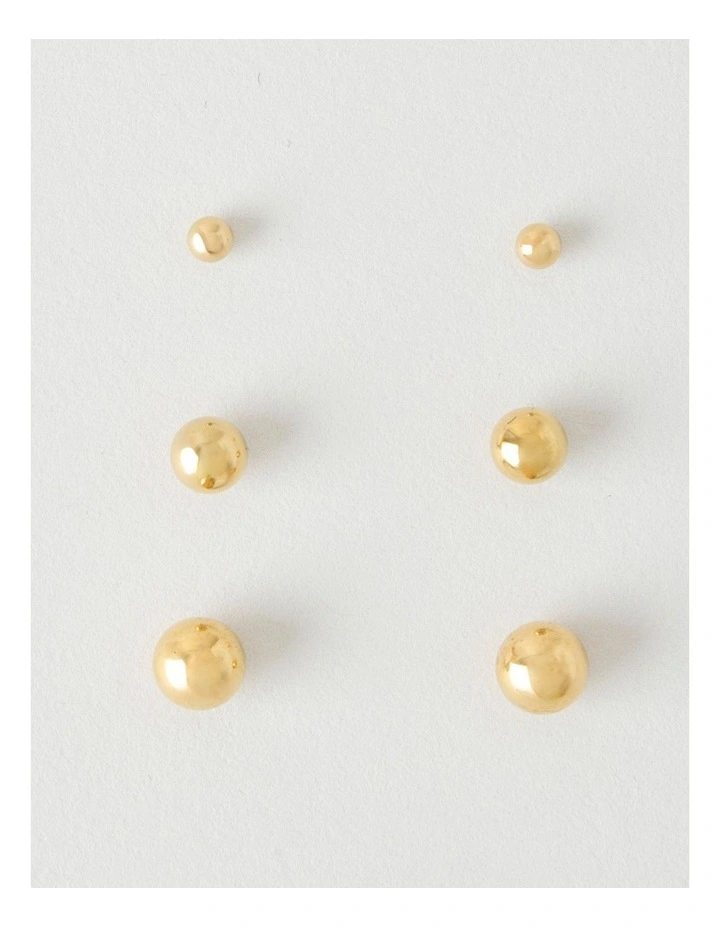 Waterproof Stud Earring Set in Gold image 1