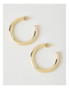 Waterproof Hoop Earrings in Gold 40mm