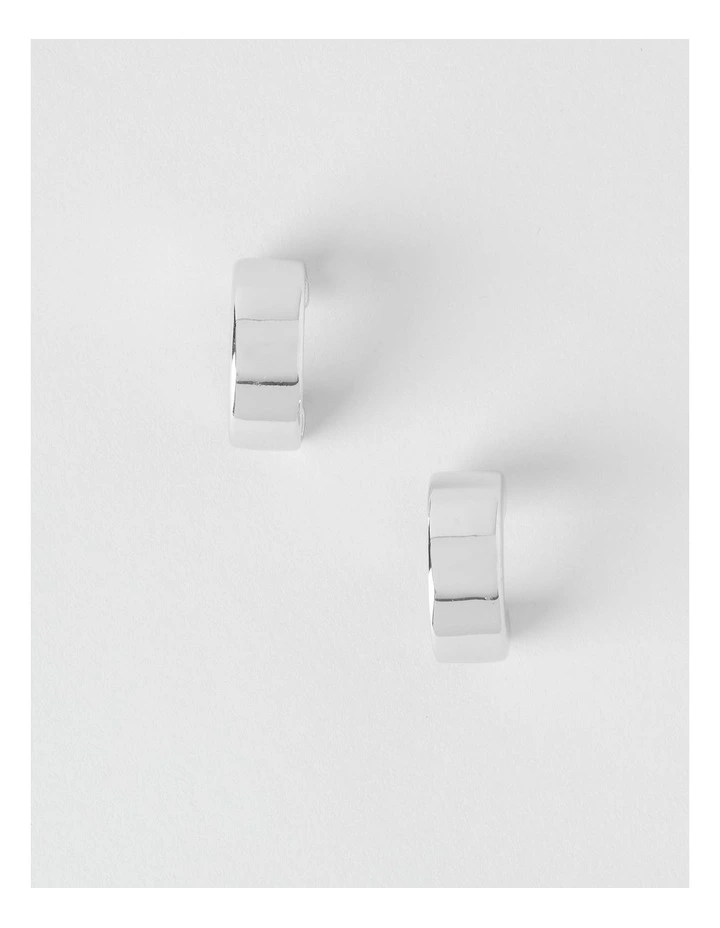 Chunky Hoops in Silver image 1